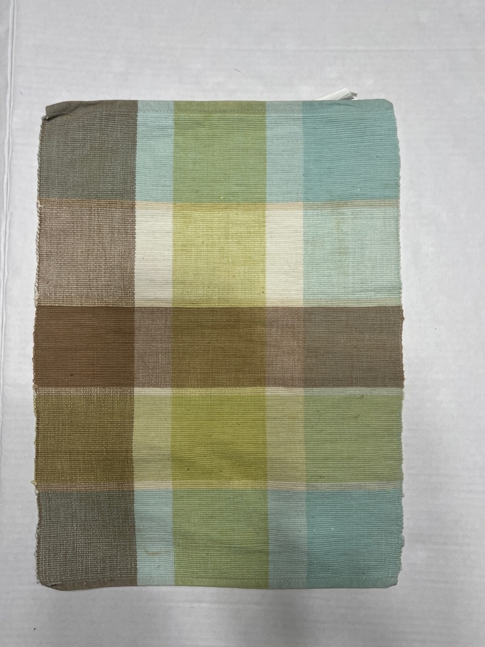 Plaid Accent Placemats in Green, Blue, and Brown